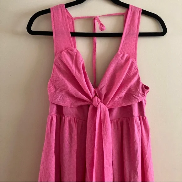 entre Pink Wrap Front Accent Midi Dress | New no Tags | Size M - Picture 6 of 8